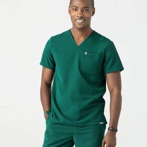 NWT Mediclo Men's FYSEL® Crevan‎ ‎ Essential Scrub Top in Hunter Green Size XL